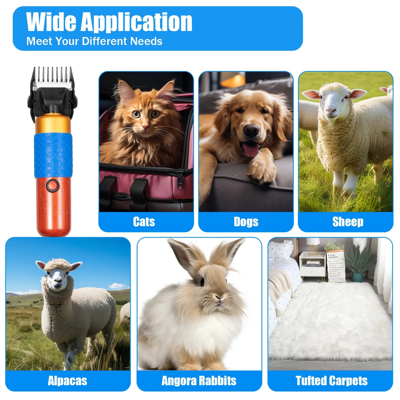Electric Animal Fur Shears Sheep Goat Shears Pets Dogs Rabbit Cat Shaver Clipper Grooming