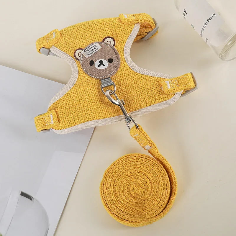 Cute Rabbit Harness and Leash Set for Outdoor Walking