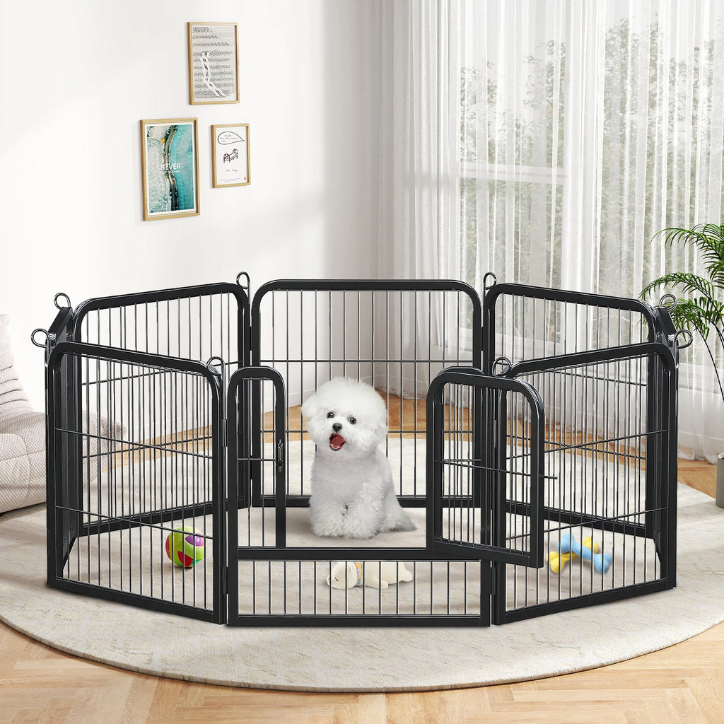 Heavy-Duty Metal Playpen – 24"/32"/40" Options, 8/16 Panels, Ideal for Indoor Use & Outdoor