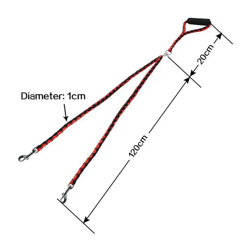 Pet Double Leash 2 Way Couplers Dog Leash Rope Elastic Extended