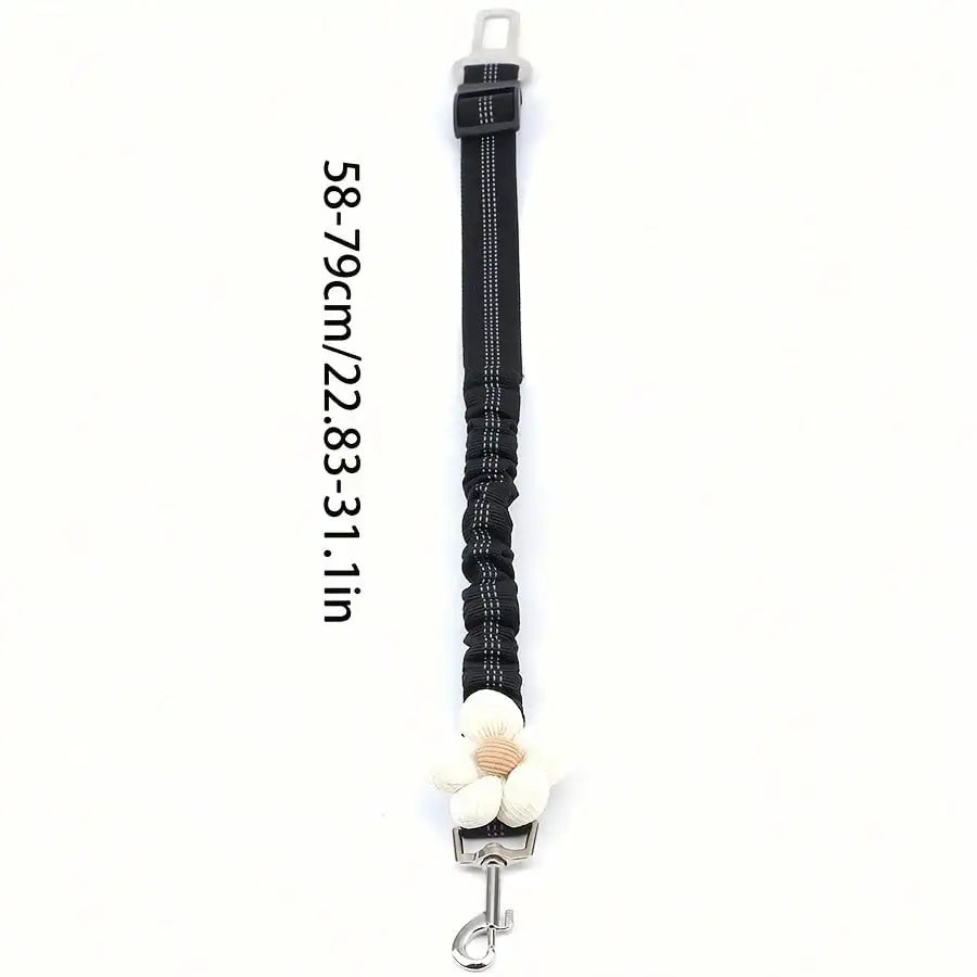Cute Floral Pet Car Safety Leash, Adjustable Reflective for Dogs