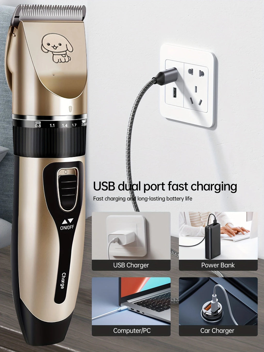 Dog/Cat Hair Trimmer Kit Electric Precision Clippers Perfect for Professional Grooming at Home