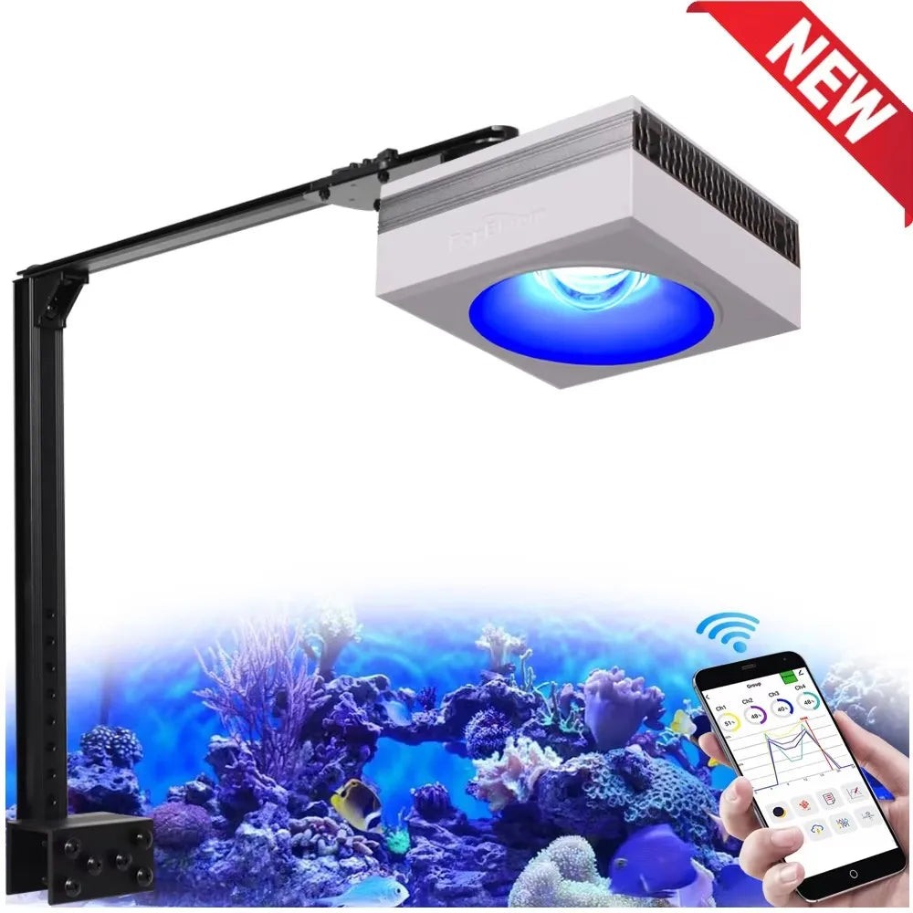 RL90 WiFi Led Aquarium Light Full Spectrum, Reef Light Aquarium Saltwater Coral Growing Marine Aquarium Tank Lamp