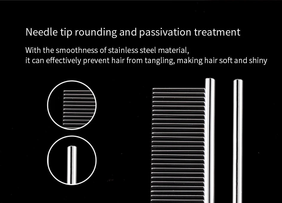 Stainless Steel Comb Long Thick Hair Fur Removal, Comb 16/19cm