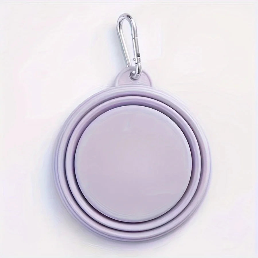 Hanging Dog Cat Folding Silicone Bowl Outdoor Travel Portable Food Water Container
