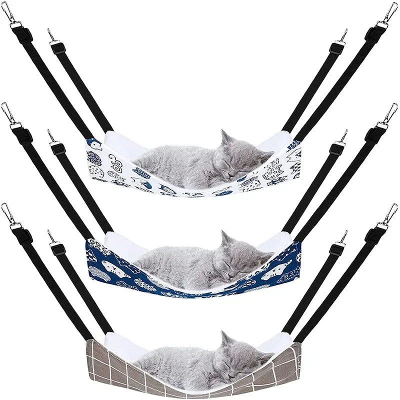 Cat Hanging Hammock with Adjustable Straps Double-Sided