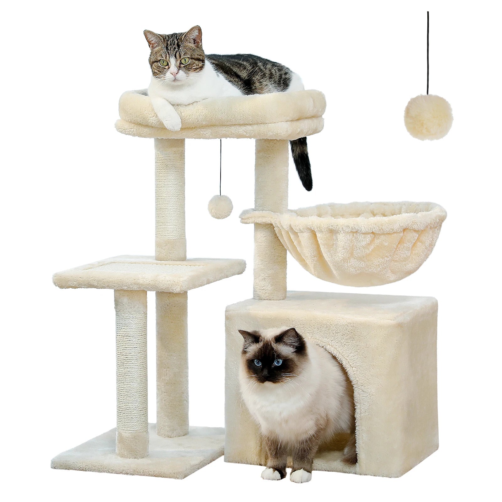Cat tree Cat Tower for Indoor Cats 2 Styles Cat Activity Tree with Cat Scratching Posts Big Hammock and Removable Top Perch