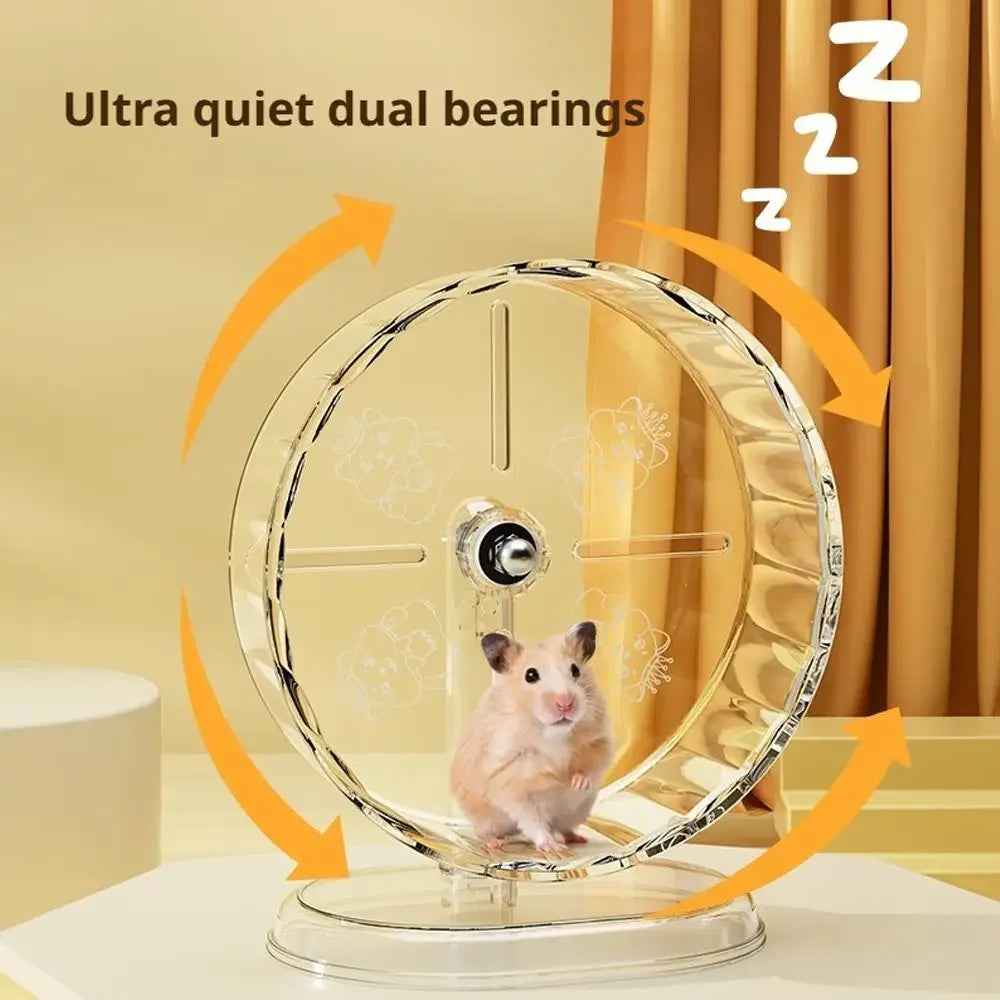 Hamster Transparent Running Wheel Toy, Quiet Running Exercise Toy Easy To Disassemble And Clean