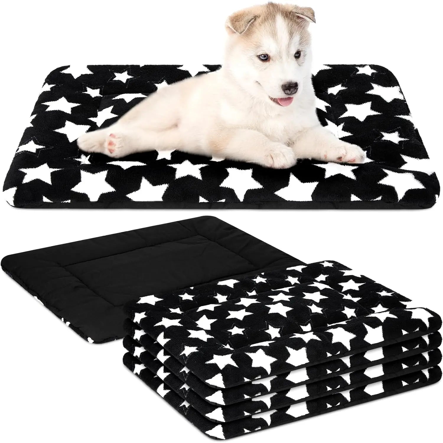 4 Pcs Crate Pads, Ultra Soft Warm Washable Kennel Mat for Small to Large Dogs Cats