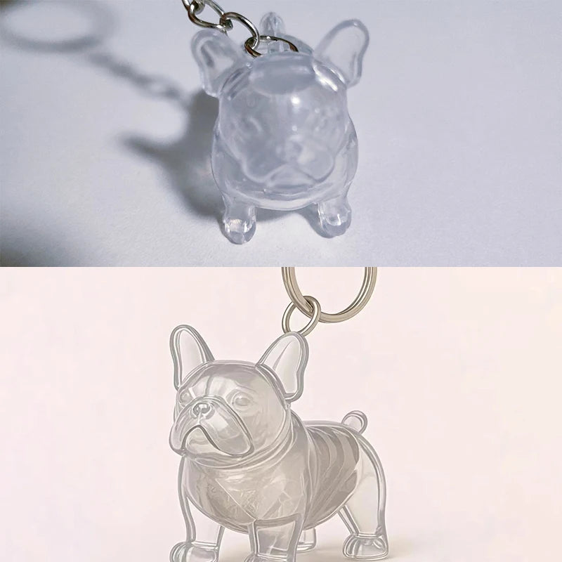 Clear Hair Memorial Keepsake Capsule Pet's Dog Fur Container Pendant Keychain