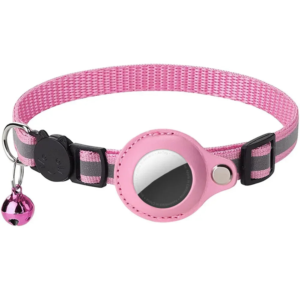 Reflective Cat Collar with Apple AirTag Holder Adjustable and Stylish