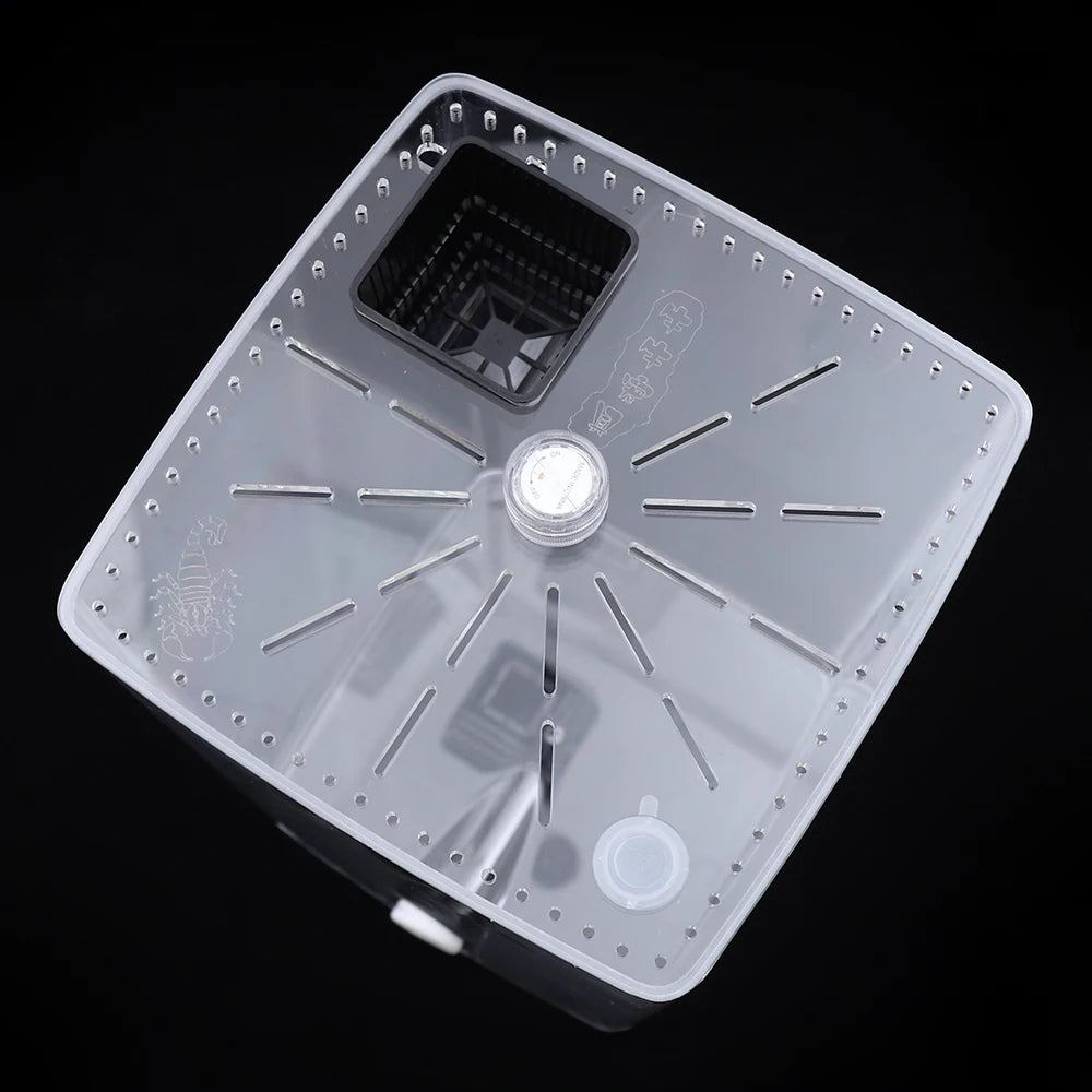 Micro Habitat Terrarium Lightweight, Tabletop Mount, Top Feeding/Vent Holes, Fits Reptiles/Small Insects