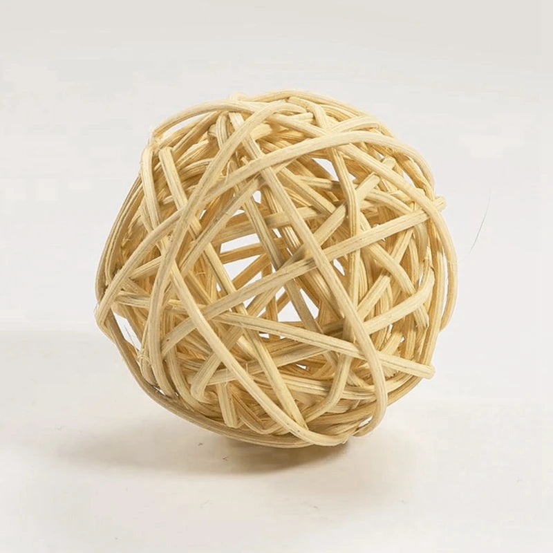 4PCS Pet Tooth Cleaning Chew Toy Natural Grass Ball For Small Animals