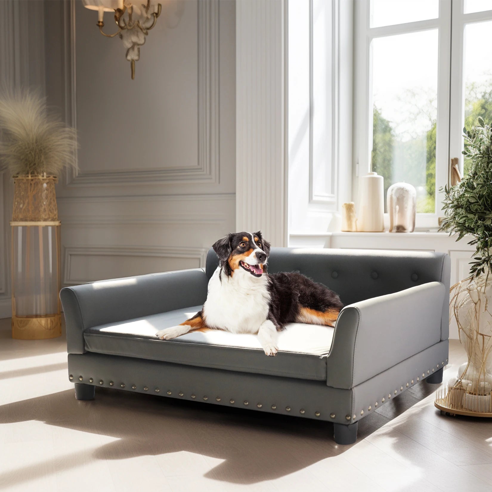 Rectangle Pet Bed for Medium and Large Dogs, Durable Elevated Dog Sofa Bed, Comfortable Dog Couch