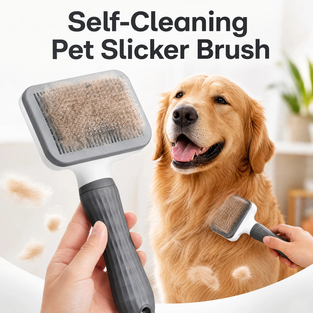 Universal Pet Detangling Brush, Massages Out Knots & Mats. 19cm, for Long/Short Hair