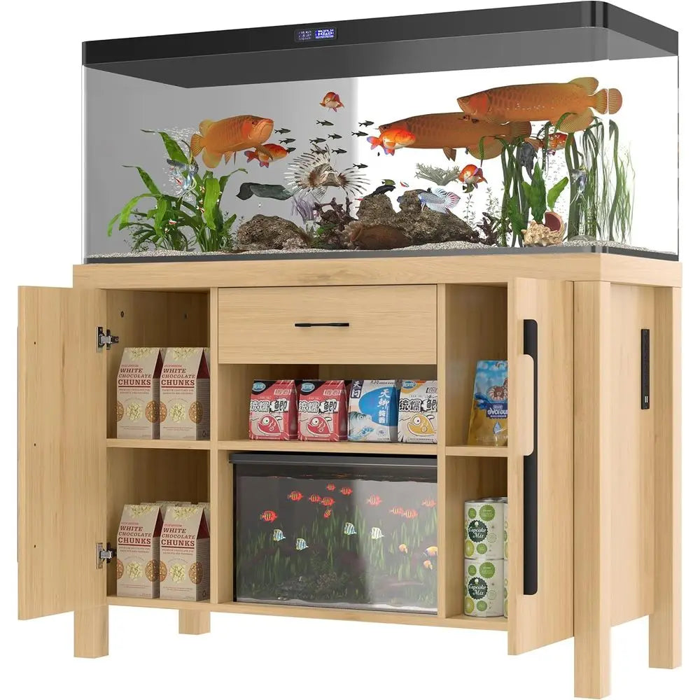 55-75 Gallon Fish Tank Stand with Power Outlets and Storage Drawer