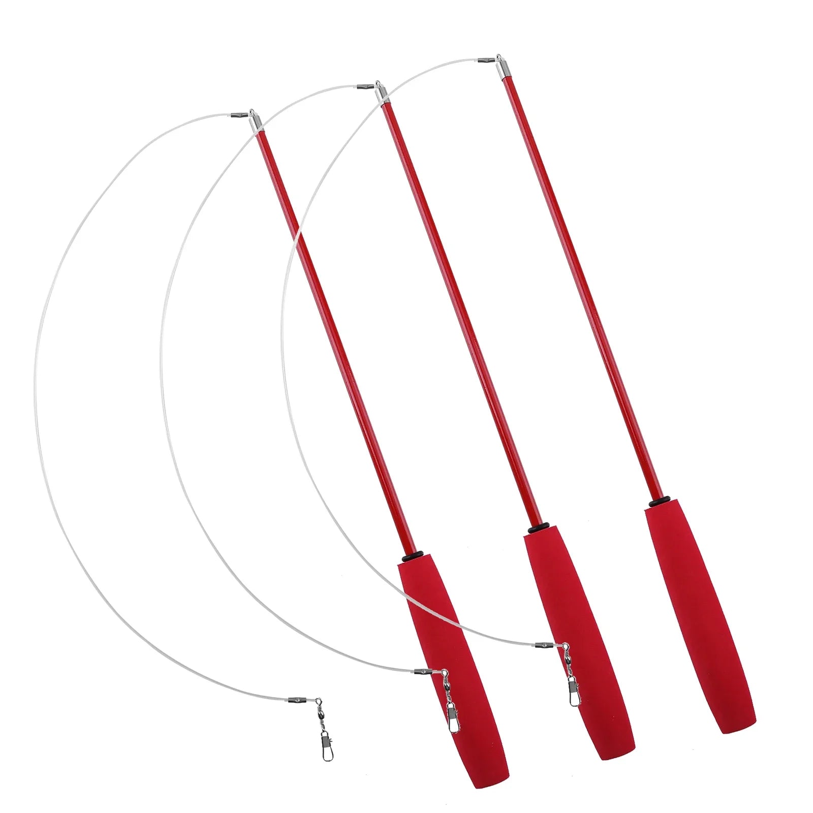 Cat Kitten Three-section Telescopic Fishing Pole Wand for Interactive Play Toys