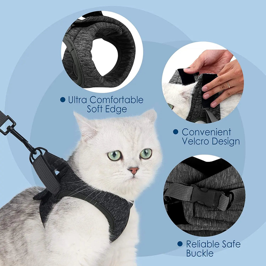 Adjustable Anti-Escape Cat Belt Harness Light Breathable Soft Pet Vest