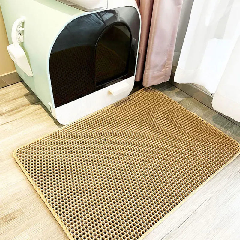 Pet Cat Litter Mat Waterproof Double Layer Cat Litter Trapping Pet Litter Box Mat