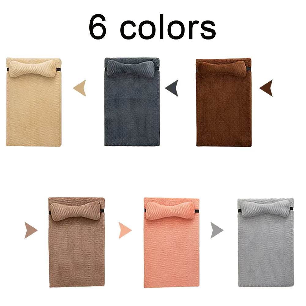 Warm Calming Dog Bed with Pillow Fluffy Plush Dog Mat for Dog with Removable Winter Cover for Large Medium Small Dogs