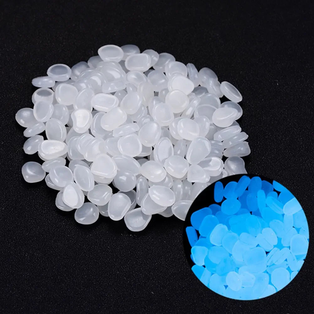 100Pcs Pebbles Glow In The Dark Pebbles Fish Tank Aquarium Decor Pebbles
