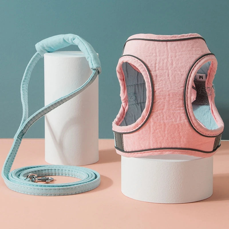 Cat Harness Leash Set Breathable With Reflective Strip