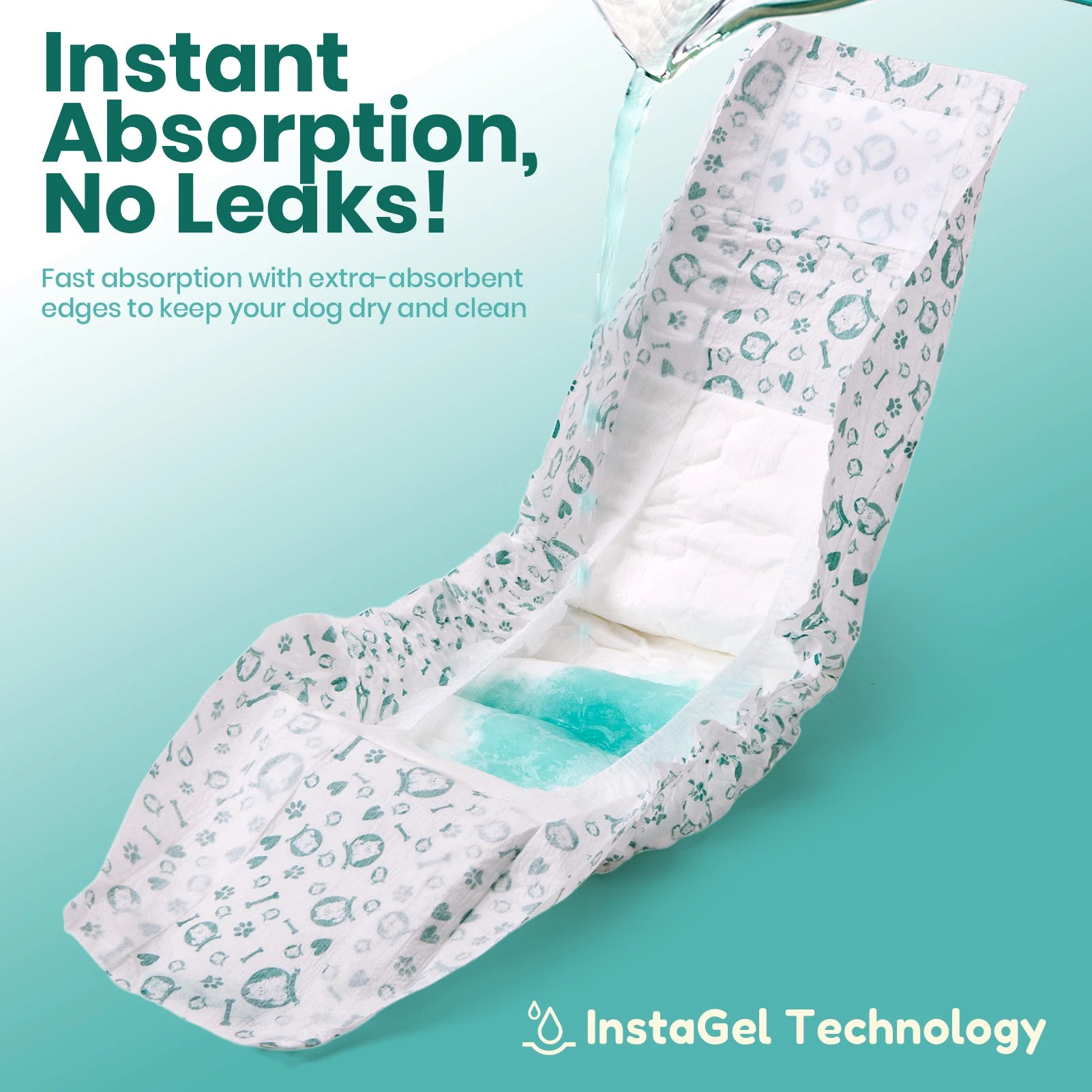 Disposable Dog Diapers - Super Absorbent & Leakproof with Wetness Indicator, Adjustable Fasteners for Male/Female Puppies/Dogs