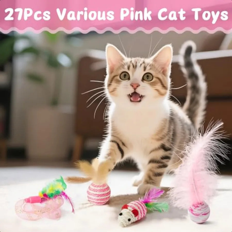 Interactive 27Pcs Cat Kitten Toy Set