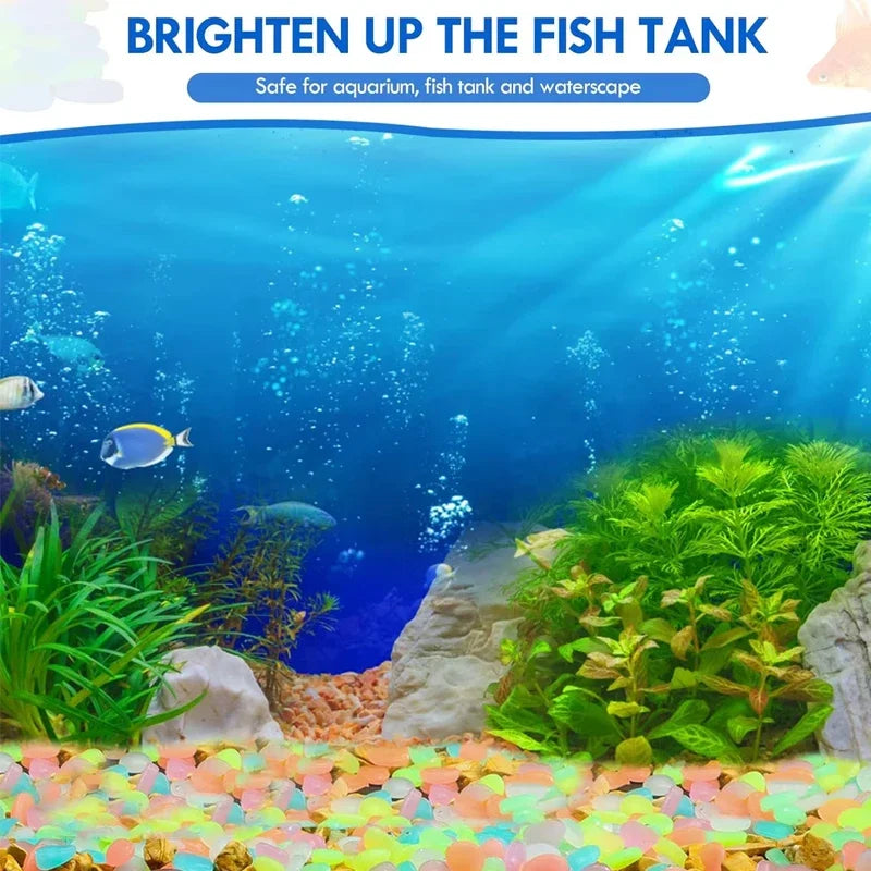 100pcs Colorful Glowing Rocks for Aquarium Decoration