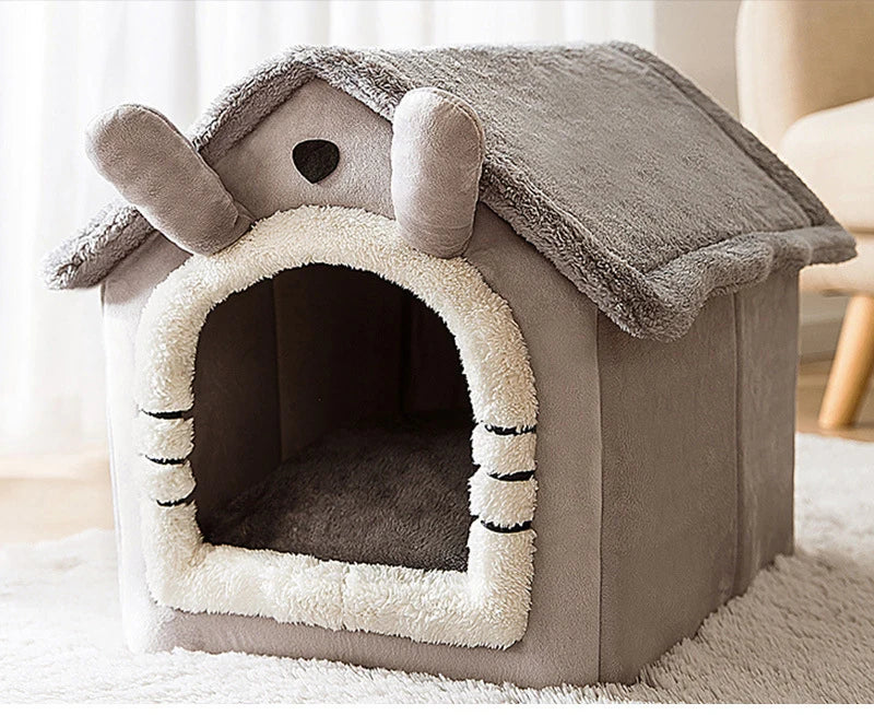 Indoor Warm Soft Comfortable Bed Cave for Small Dog and Cat