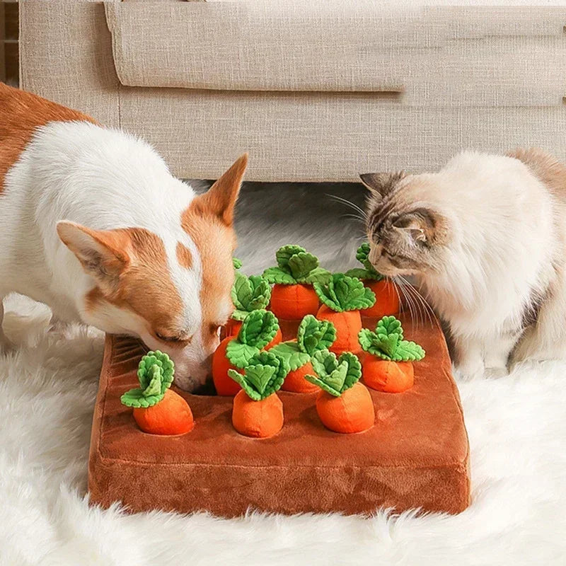 Innovative Dog Toys Snuffle Mat Plush Carrot Toy Mat Interactive Toys