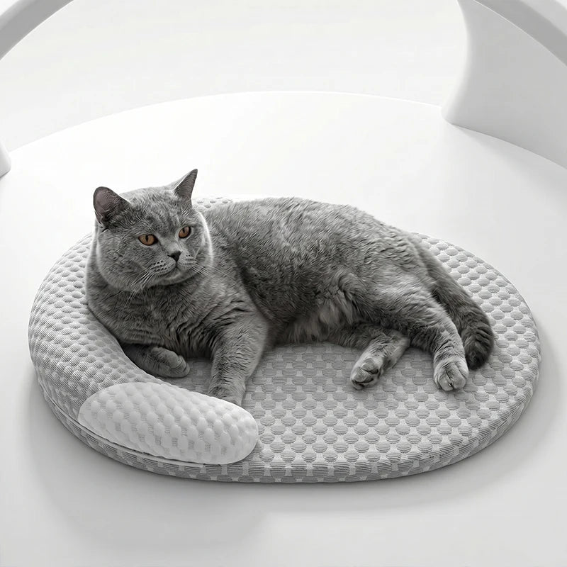 Cooling Bed Summer Ice Silk Mat Oval Pet Nest Breathable Heat Dissipation Cooling Pad for Small Medium Large Dogs Cats