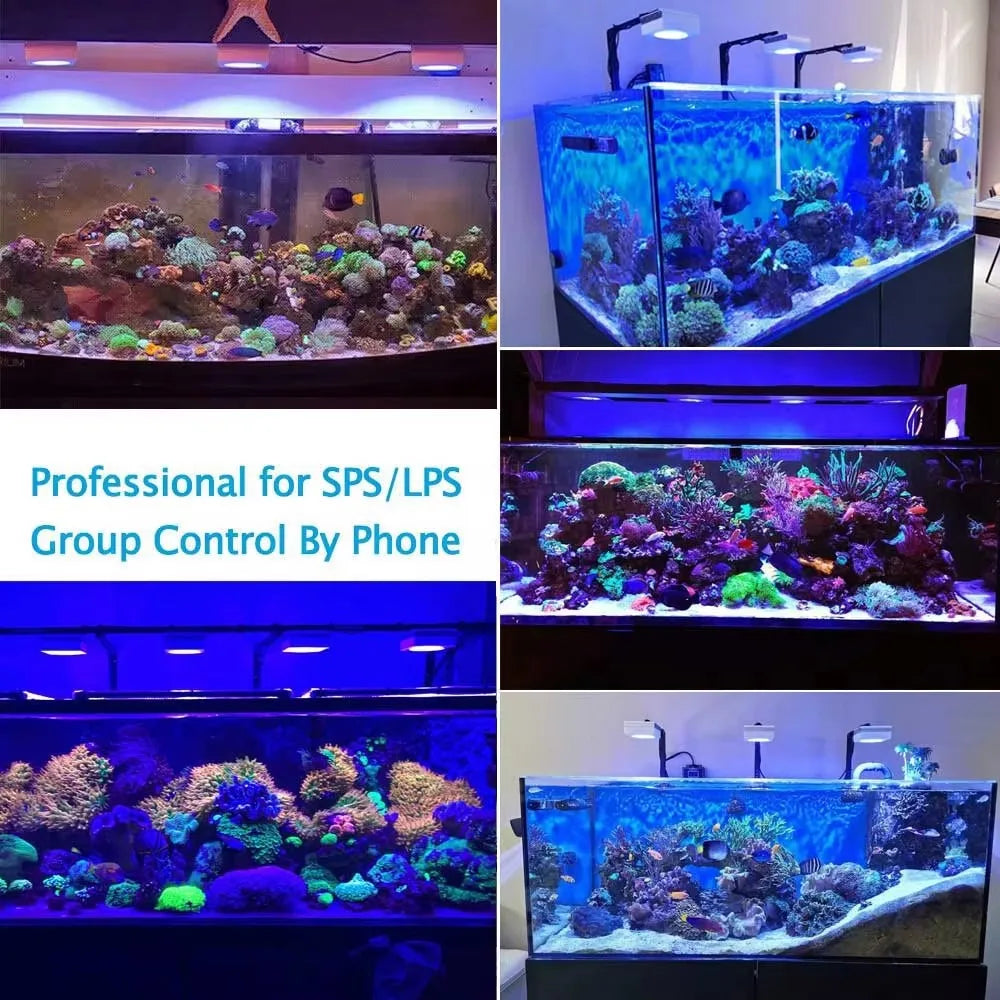 RL90 WiFi Led Aquarium Light Full Spectrum, Reef Light Aquarium Saltwater Coral Growing Marine Aquarium Tank Lamp