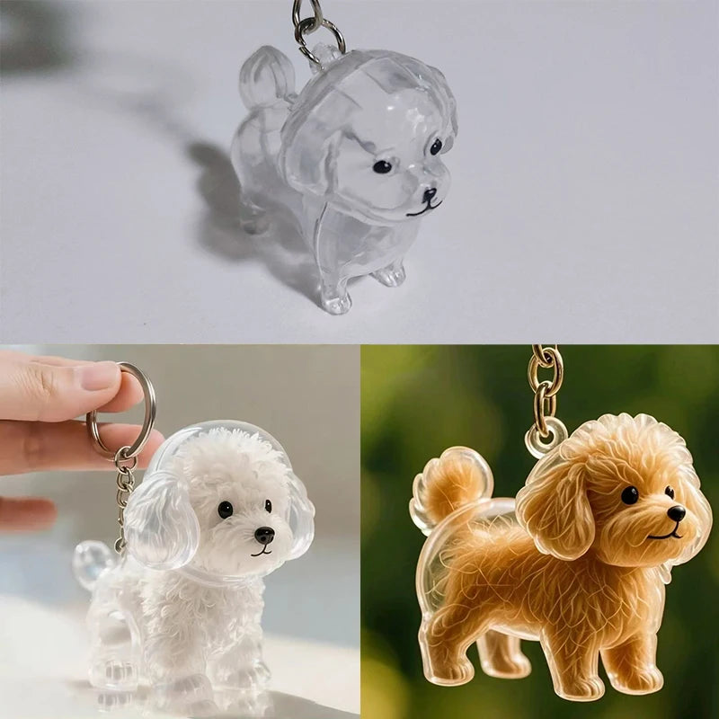 Clear Hair Memorial Keepsake Capsule Pet's Dog Fur Container Pendant Keychain