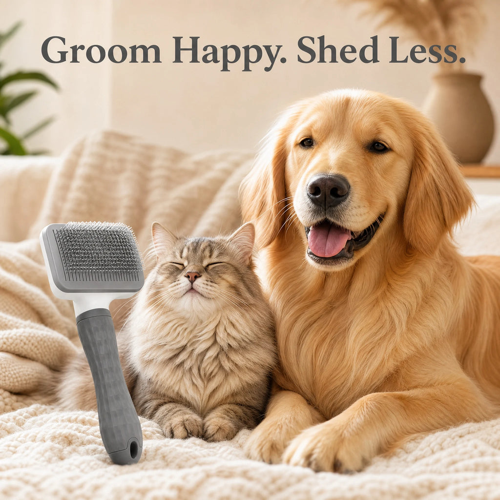 Universal Pet Detangling Brush, Massages Out Knots & Mats. 19cm, for Long/Short Hair