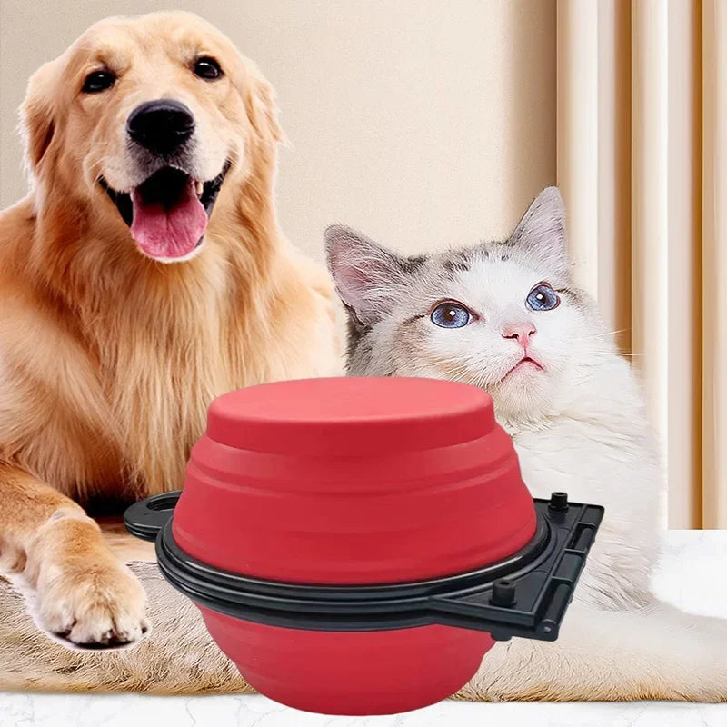 1-piece 2-in-1 foldable dual bowl feeding Water bowl portable outdoor travel dog and cat