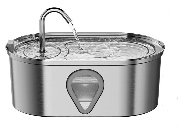 Large Capacity Pet Water Dispenser Automatic Stainless Steel With Transparent Window Water Level