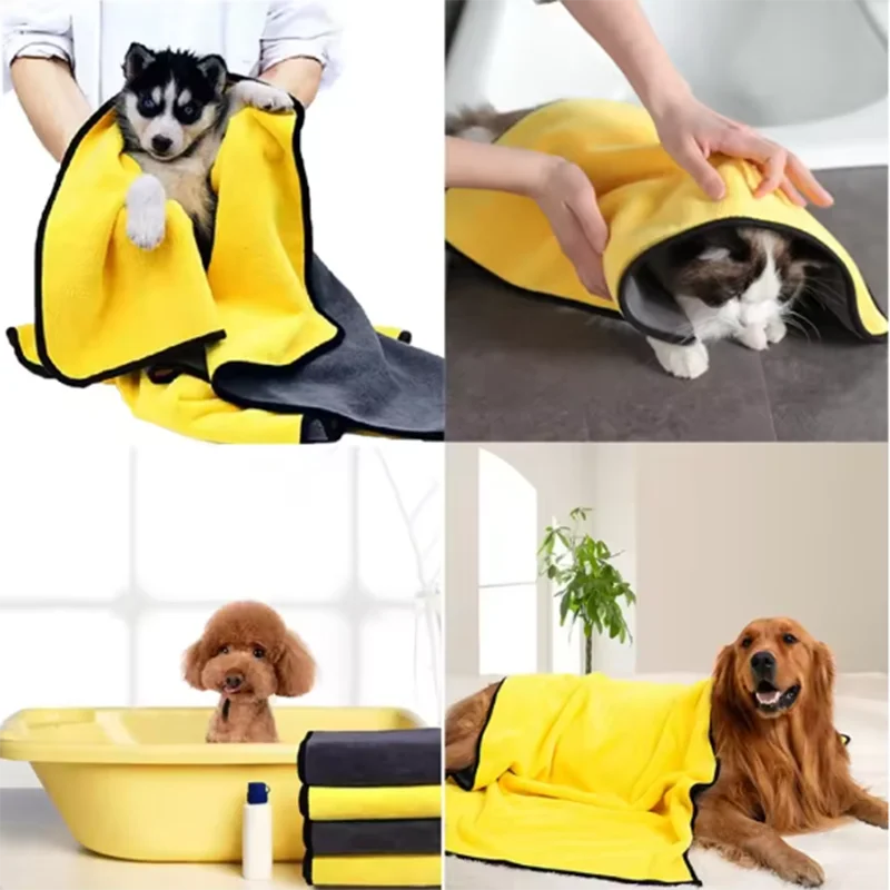 Pet Absorbent Microfiber Dog Bathing Towel Wiping Cloth