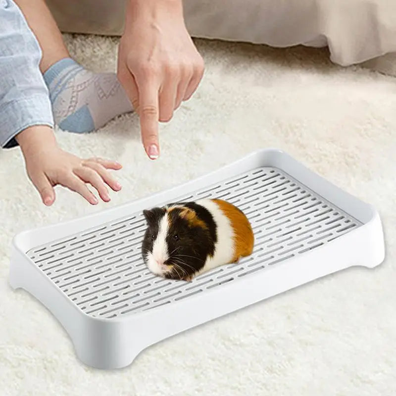 Square Cage Box Potty Trainer Sturdy Box Litter Pan For Adult Guinea Pigs Rabbits Hamster