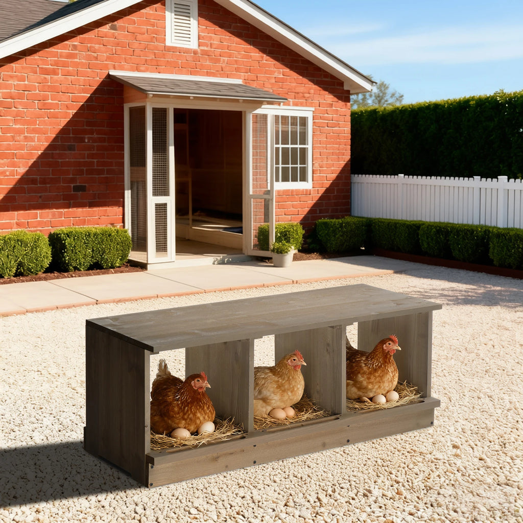 Nesting Boxes for Chickens, Wooden 3 Compartments