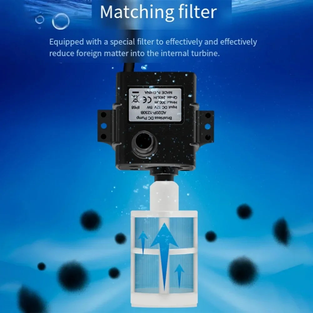 Solar Water Pump 12V Circulating Filtration Oxygen Submersible Pumps For Outdoor Fish Tank Water Reservoir