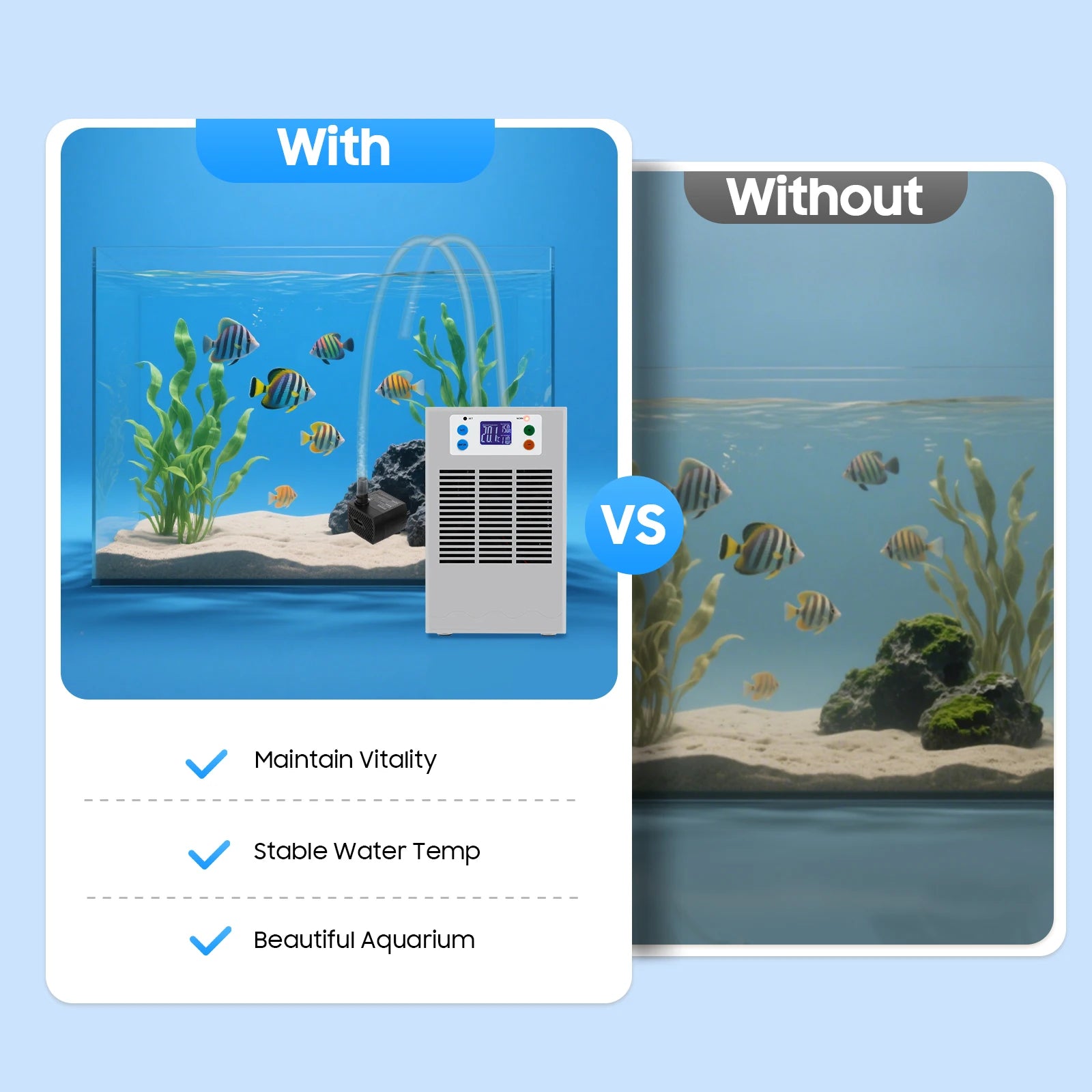 100w Fish Tank Hot And Cold Water Machine 110v Us Plug Led Display Suitable For Seawater Freshwater Coral Reef Tanks