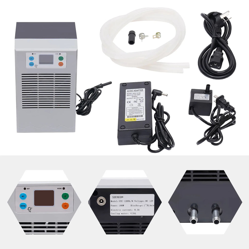 100w Fish Tank Hot And Cold Water Machine 110v Us Plug Led Display Suitable For Seawater Freshwater Coral Reef Tanks