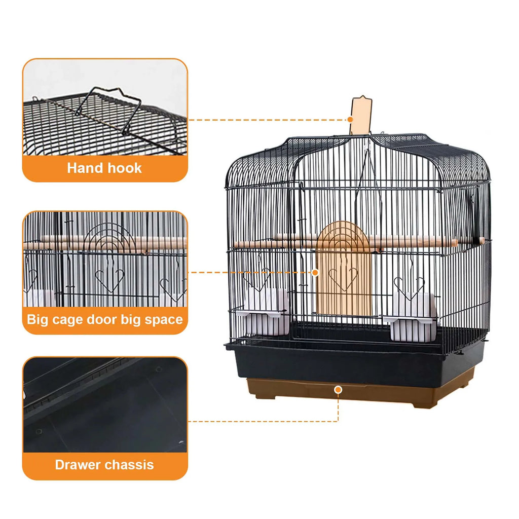 Travel Bird Cage Bird Travel Carrier Cage With Handle Food Container Swing For Small birds