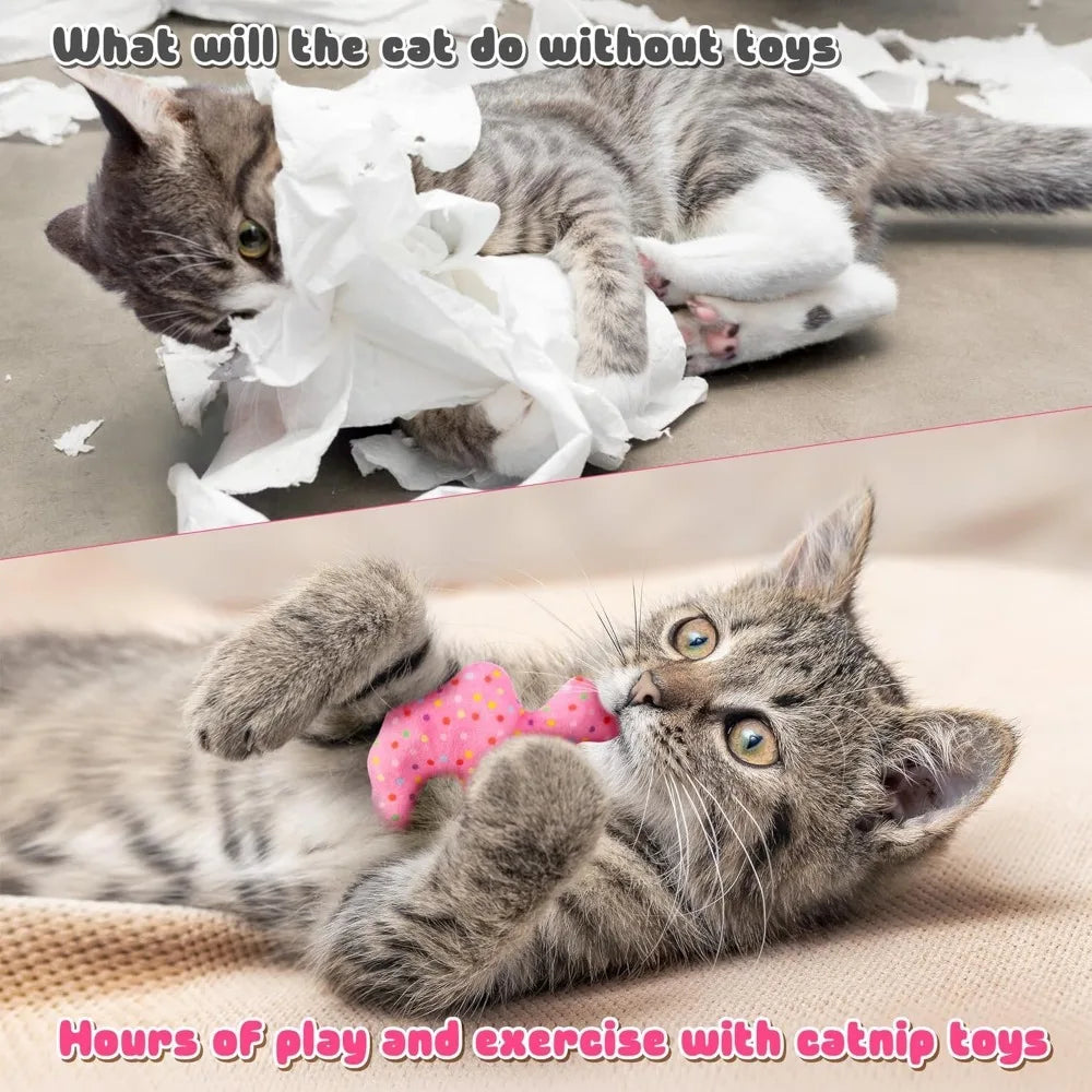 6Pcs Frosted Animal Cookie Catnip Crinkle Paper Sound Toys