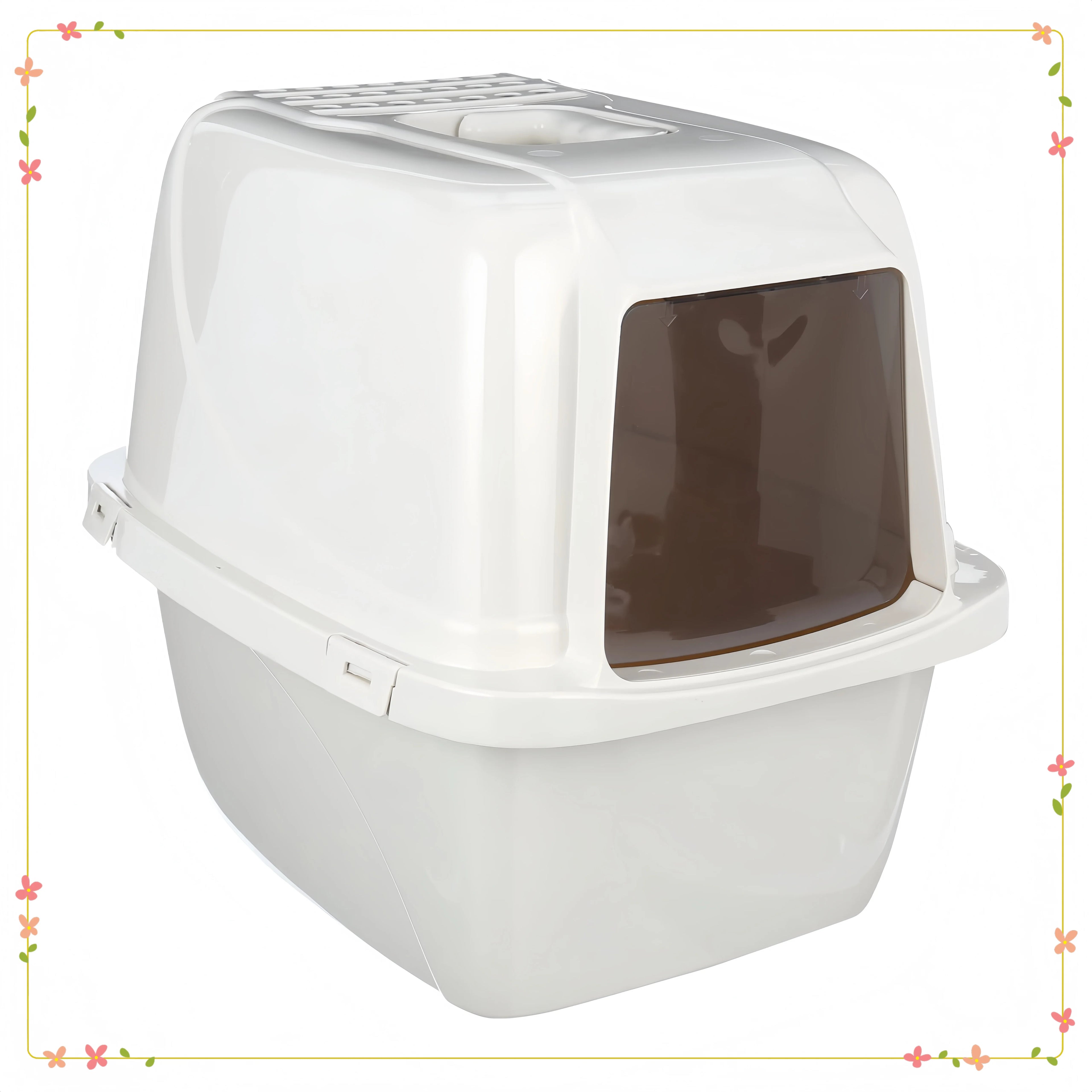 Large Enclosed Cat Litter Box Hooded, Odor Control with Privacy Hood & Easy Access Door