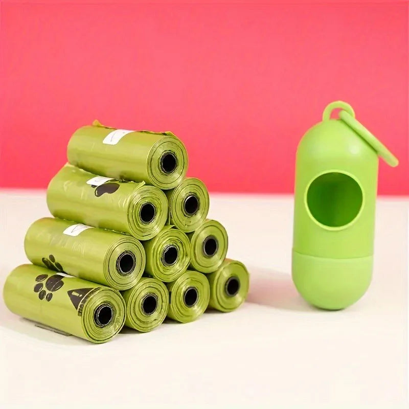 Biodegradable Pet Waste Bags - Extra Thick Poop Bags for Dogs & Cats, Portable Roll with Dispenser, Eco-Friendly
