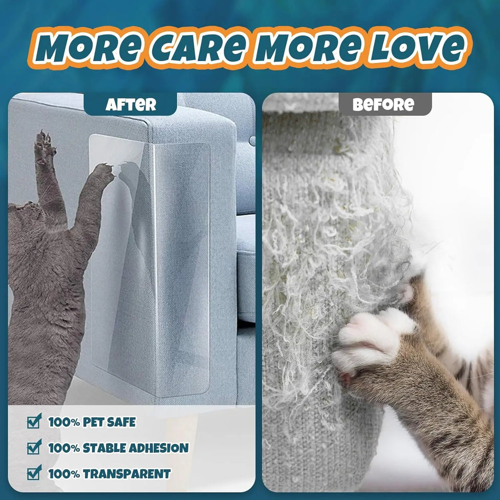 Cat Scratch Furniture Protector-5 Pack Self-Adhesive Single Side Couch Protector from Cat Claws, Anti-Scratching Deterrent