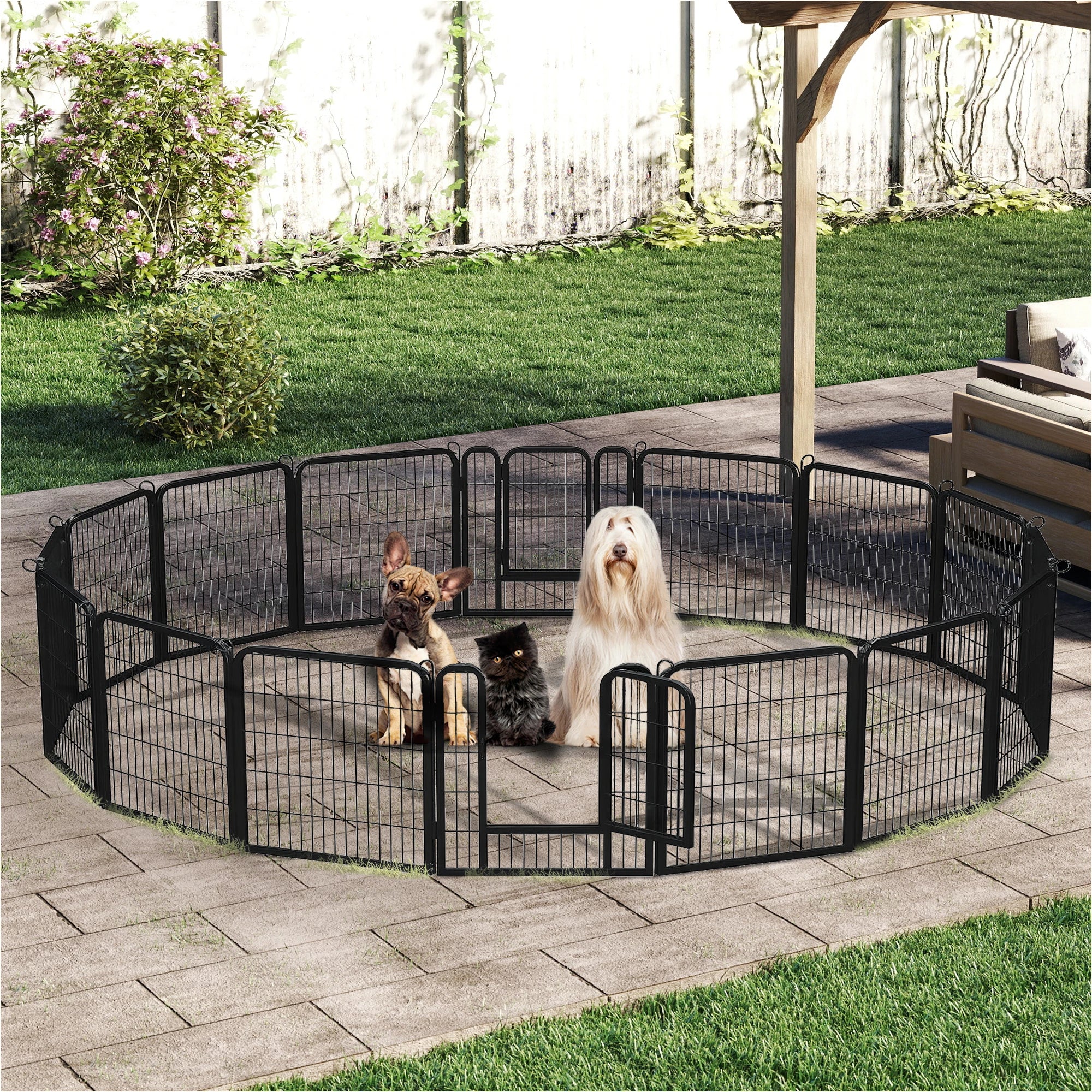 Heavy-Duty Metal Playpen – 24"/32"/40" Options, 8/16 Panels, Ideal for Indoor Use & Outdoor