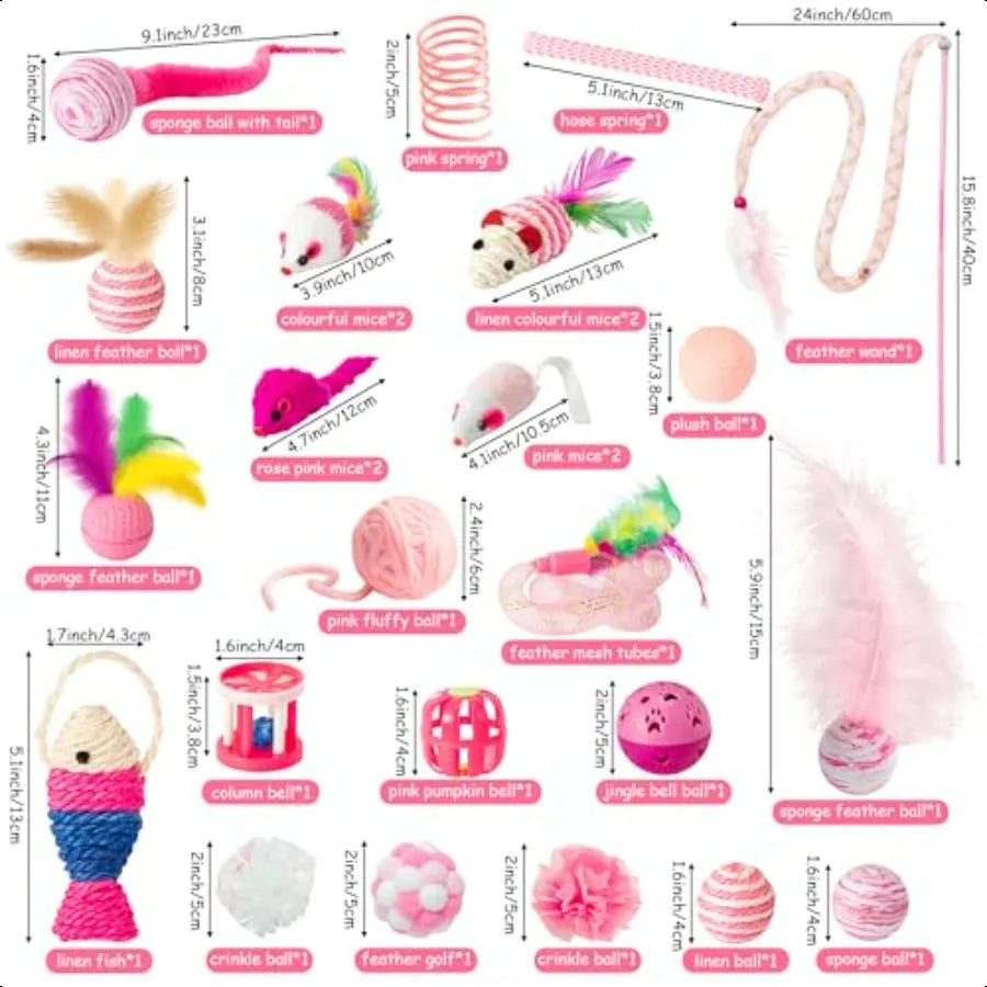 Interactive 27Pcs Cat Kitten Toy Set